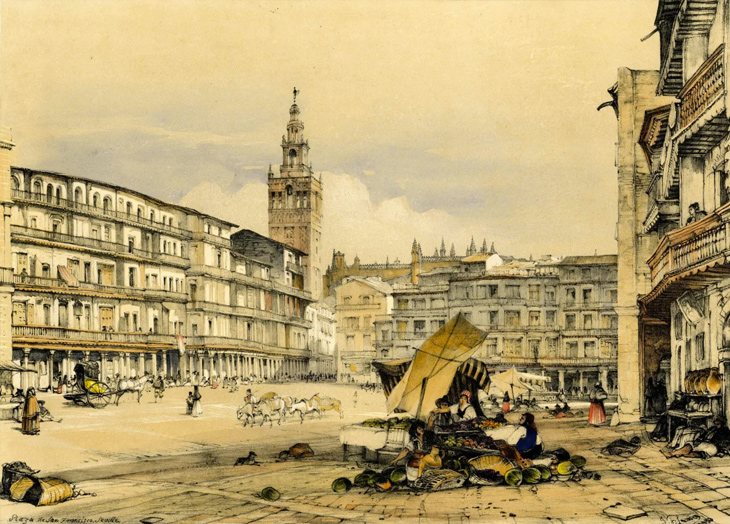 Plaza de San Francisco, Sevilla (1836) | British Museum