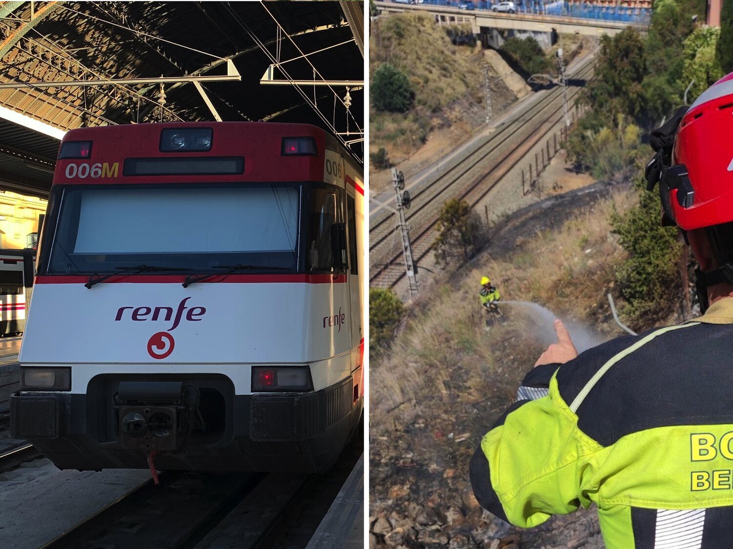 Terror en Cercanías: desalojan un tren en Benalmádena en pleno incendio