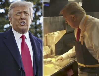 La pantomima de Trump: se graba friendo patatas en un McDonald's... cerrado