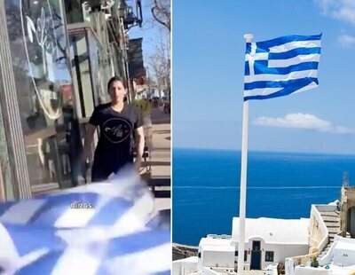 Una tiktoker destroza un restaurante al confundir la bandera griega con la israelí