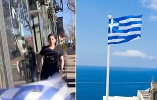 Una tiktoker destroza un restaurante al confundir la bandera griega con la israelí