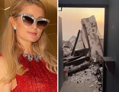 Paris Hilton visita los restos de su mansión en Los Ángeles