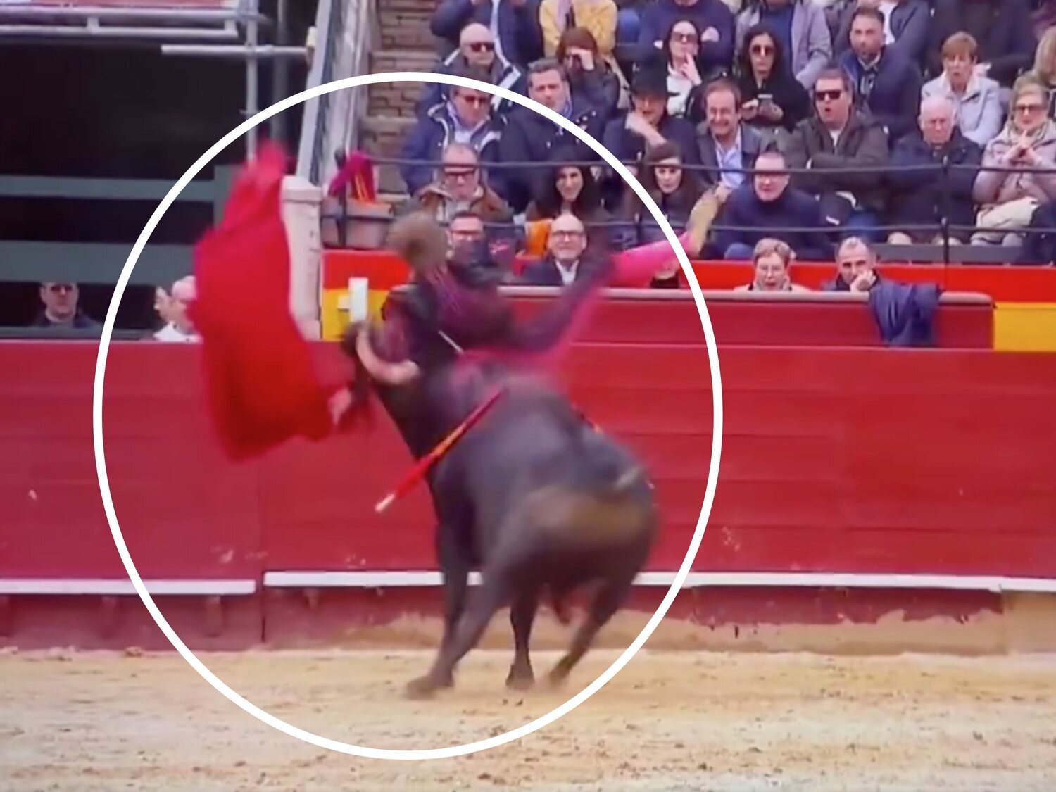 Brutal cogida a Borja Jiménez cuando entraba a matar a un toro en Valencia ante Felipe VI