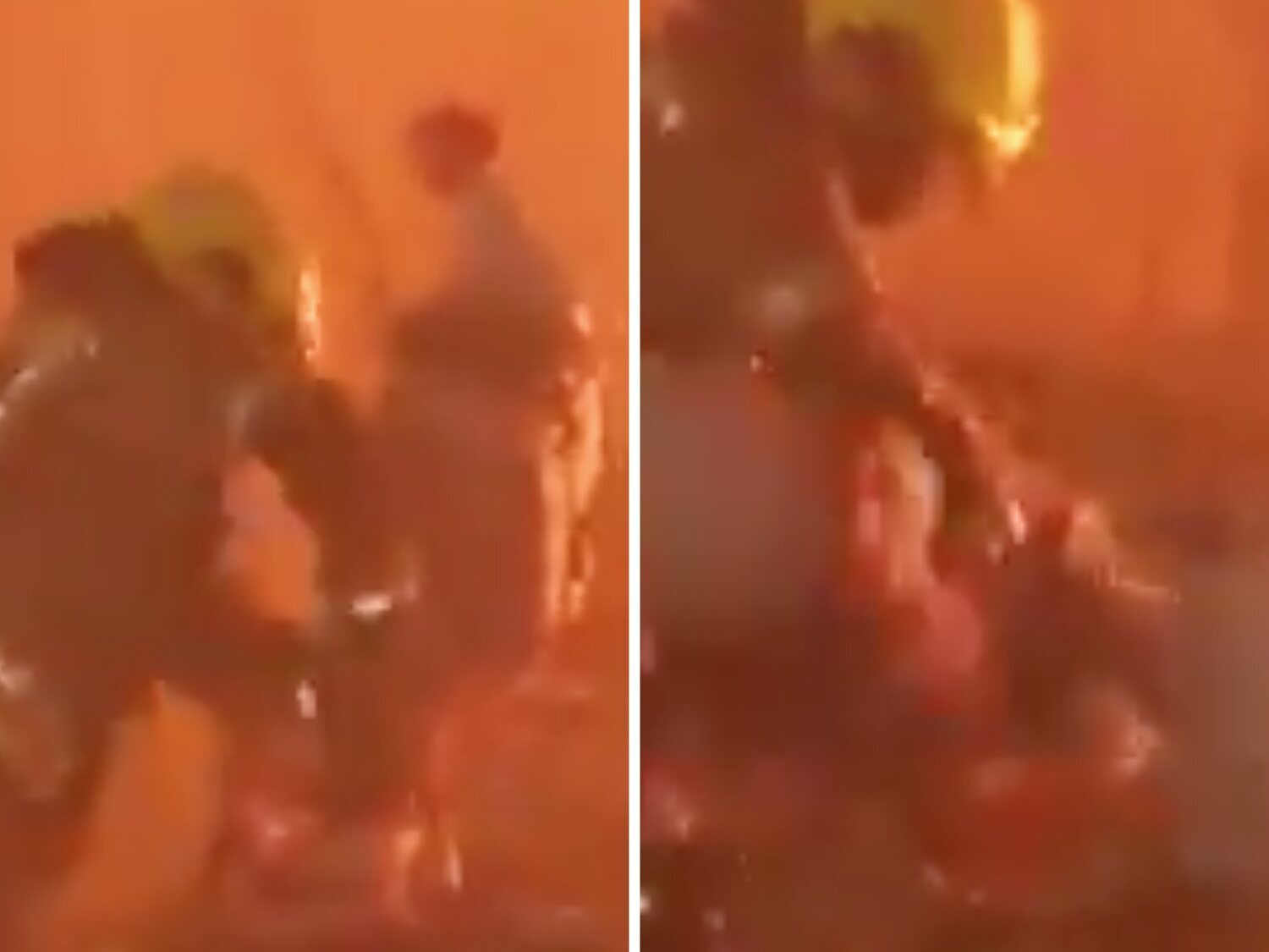 Un bombero 'decapita' al ninot de Mazón y lanza su cabeza al fuego en las Fallas