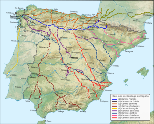 Los diferentes caminos actuales para llegar a Santiago