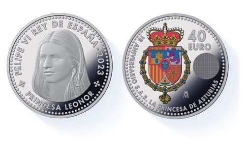 Moneda de 40 euros con el rostro de la Princesa Leonor