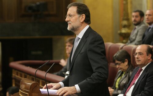 Mariano Rajoy en su sesión de investidura en el Congreso de los diputados en el año 2011