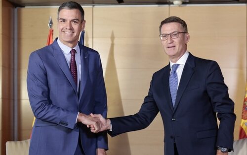 Encuentro entre Pedro Sánchez y Alberto Núñez Feijóo