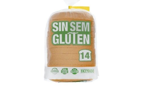 Pan de molde sin gluten blanco Hacendado