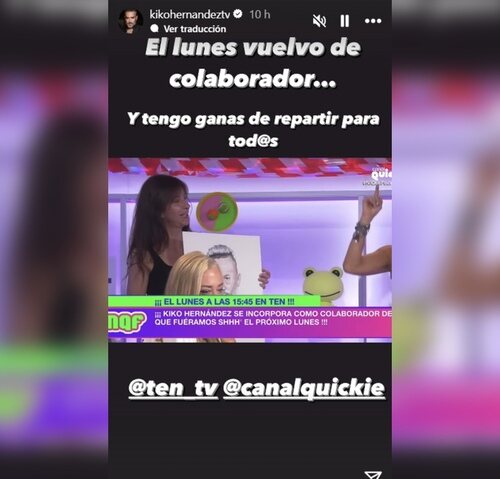 Historia de Kiko Hernández en Instagram