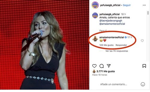 Reacción de Amaia Montero