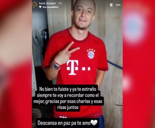 Mensaje de despedida del hijo de Alejandro Brugger