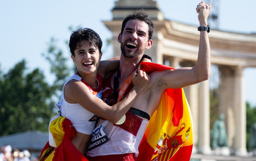 Álvaro Martín y María Pérez, campeones del mundo en los 35 kilómetros marcha