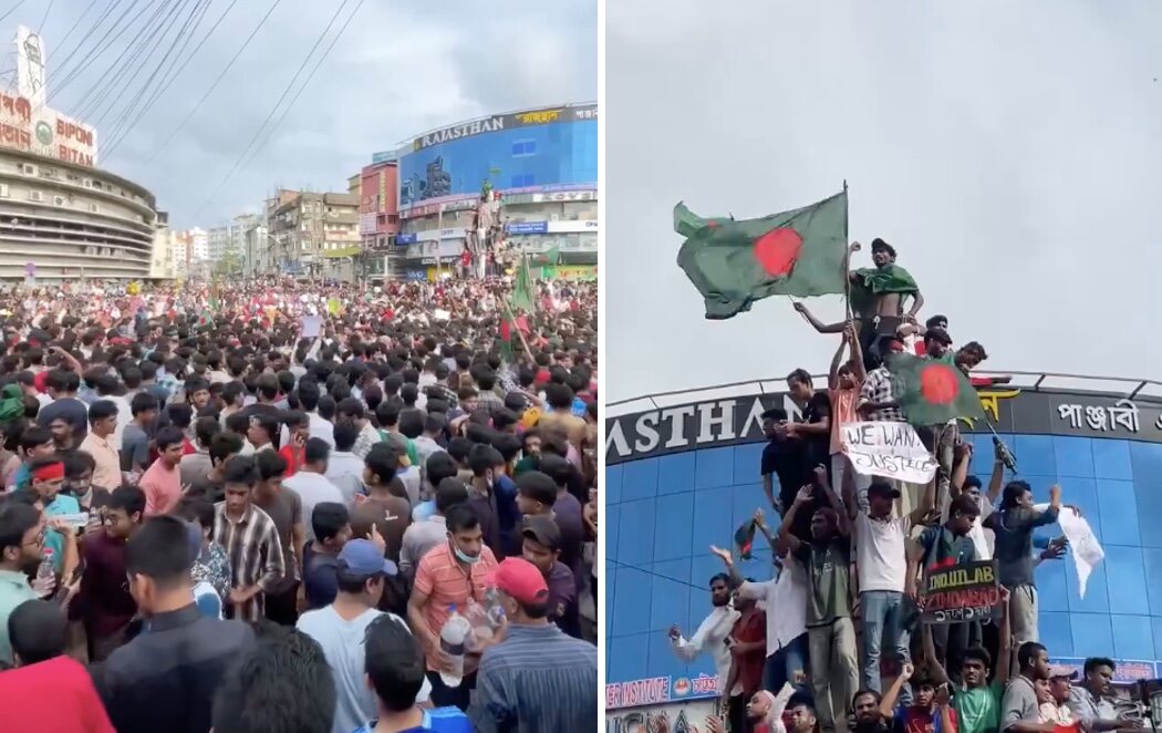 La primera ministra de Bangladés huye tras las protestas con más de un centenar de muertos