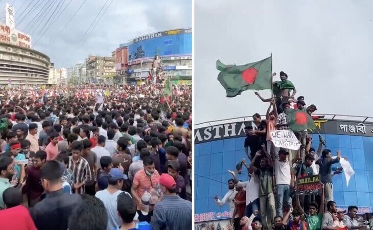 La primera ministra de Bangladés huye tras las protestas con más de un centenar de muertos