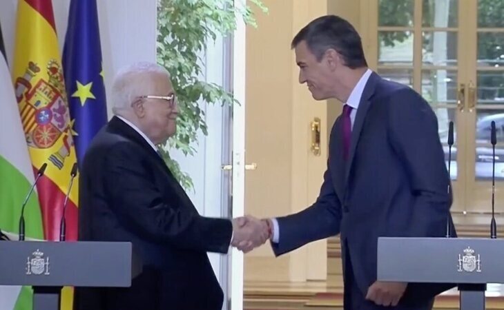 Sánchez se reúne con el presidente palestino, Mahmud Abás y acuerdan una cumbre por la paz en Madrid